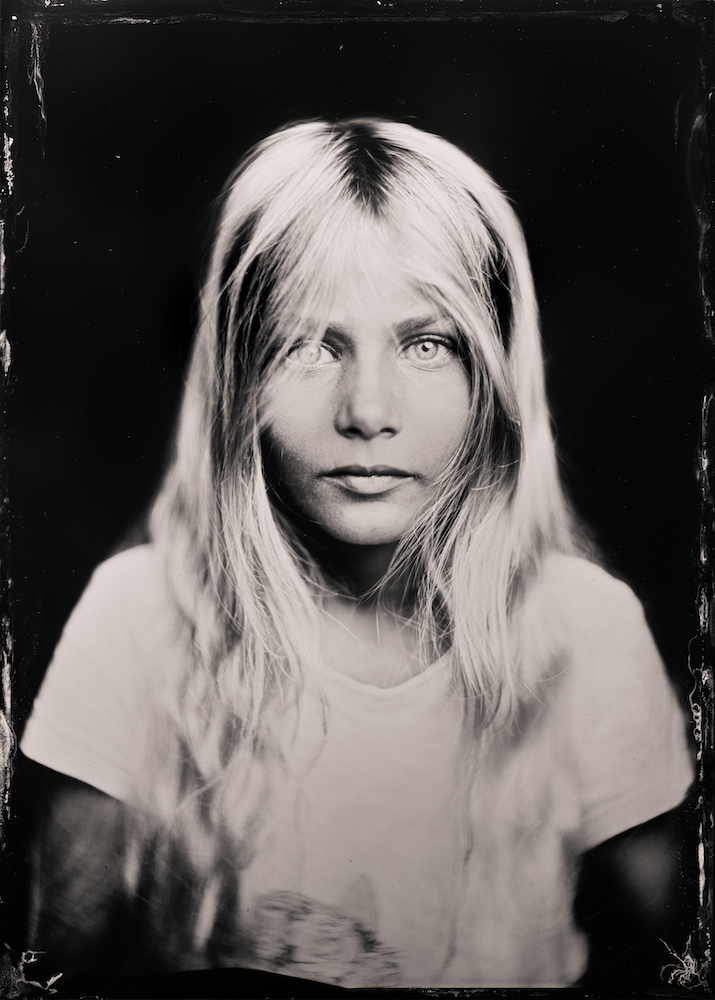 Tintype portrait of a young girl