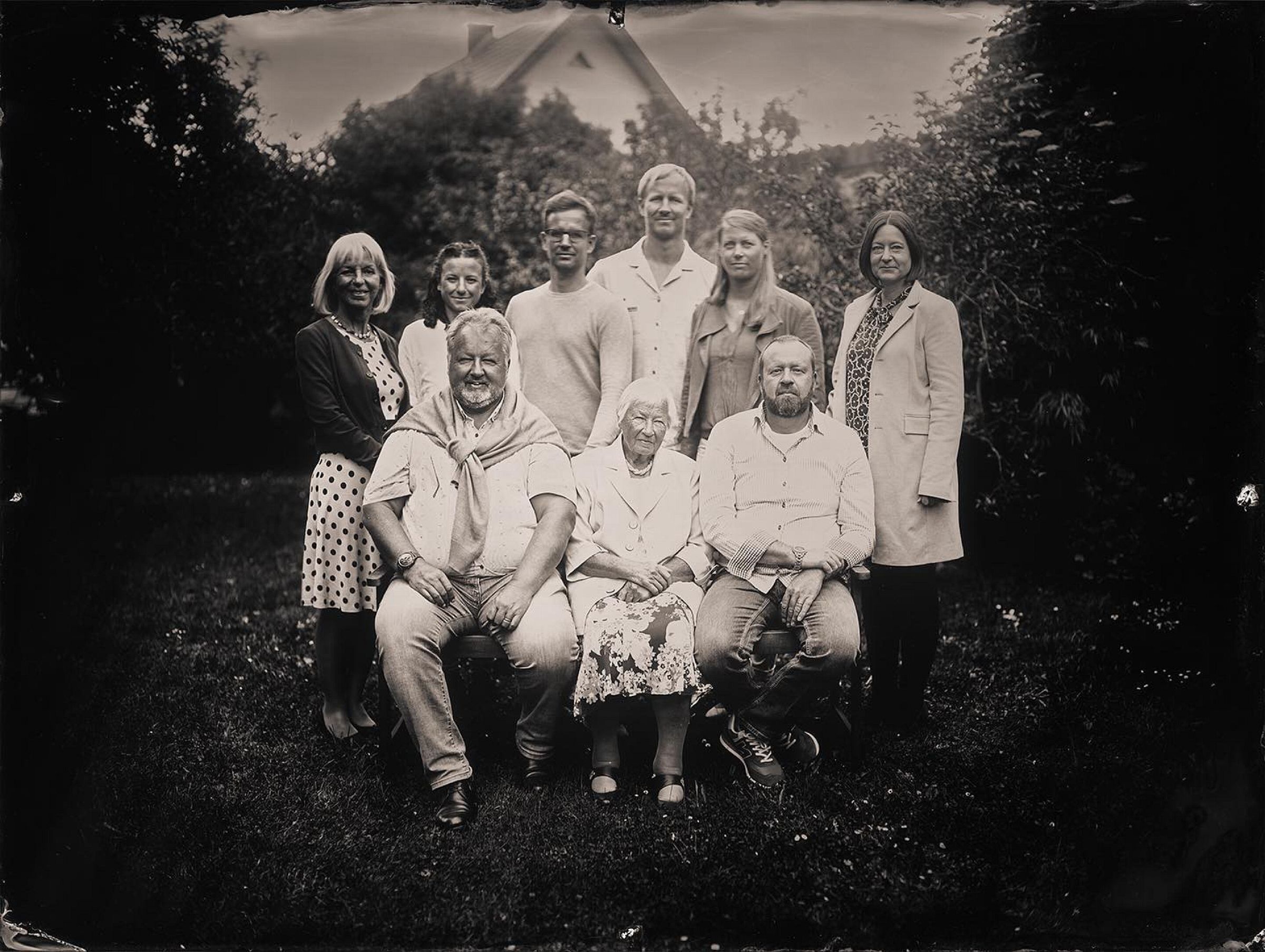 Family Group Generations Group Portrait Collodion Wet Plate