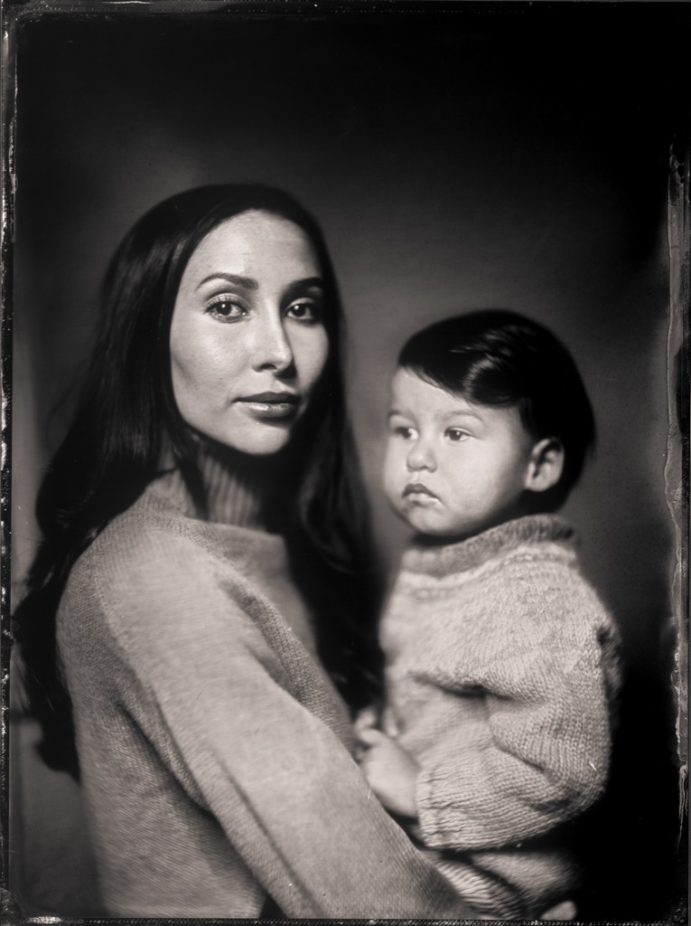Mother and son tintype Portrait