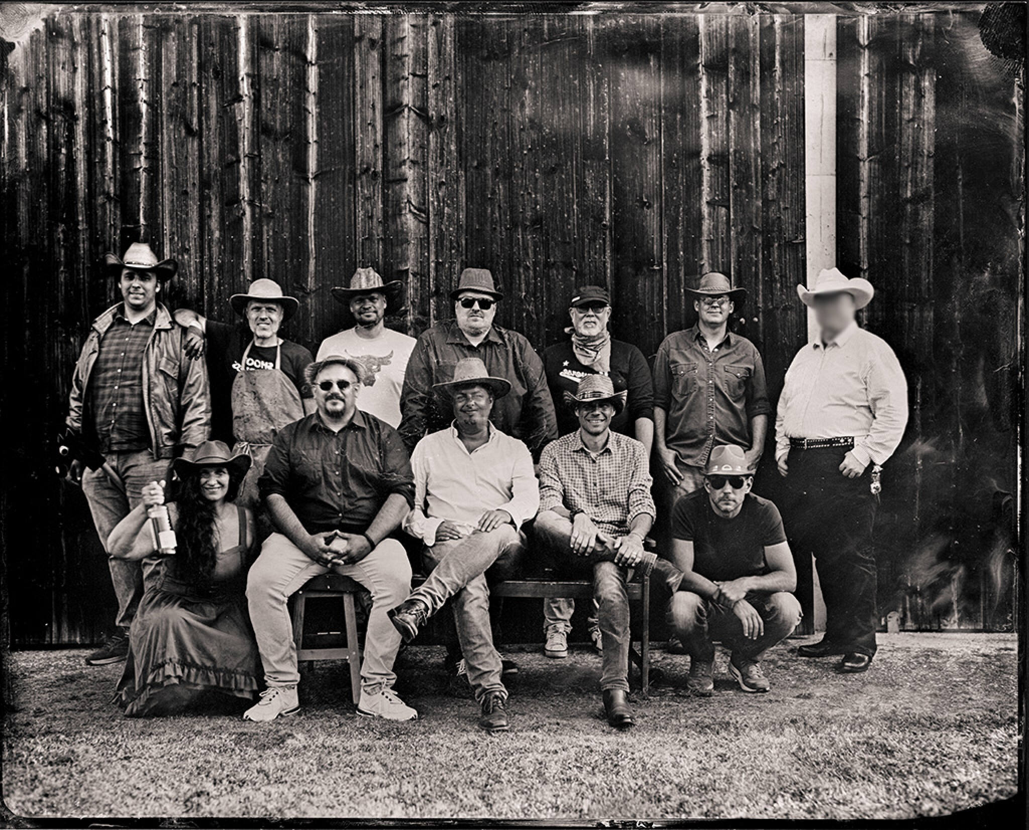 cowboy style group portrait tintype