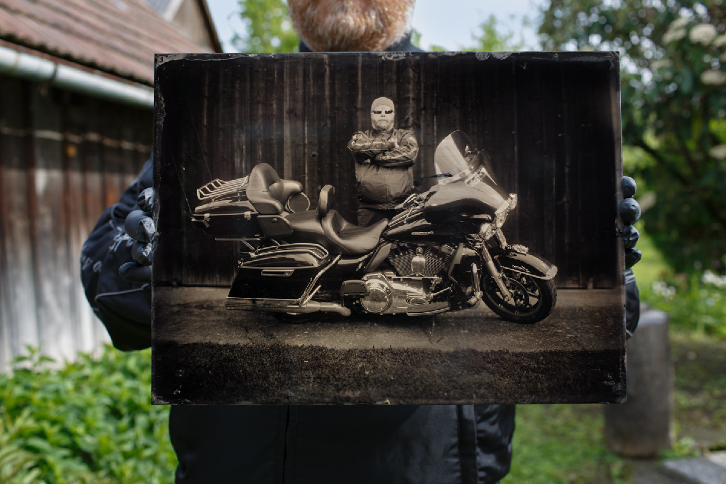Harley Davidson ultra large format tintype